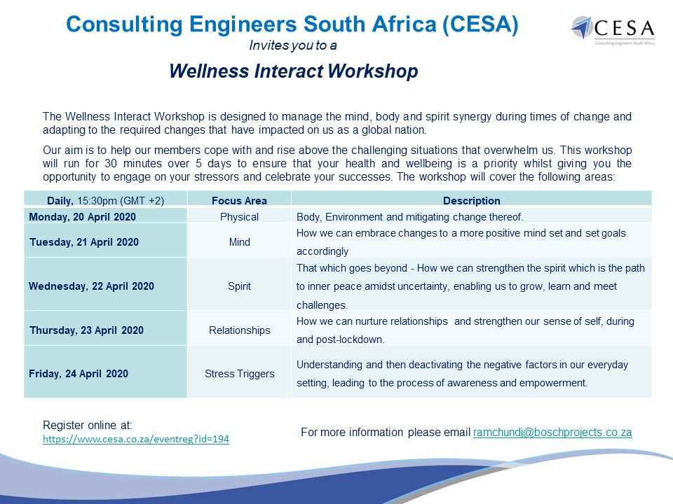 Read more about the article CESA invites you to a Wellness Interact Workshop